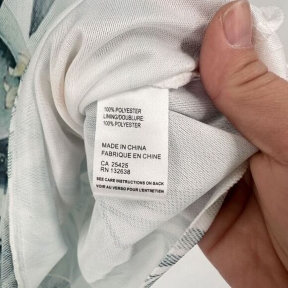 NWT Clotheshead Layered Mesh Sleeveless Tropical Floral Top Small White Green - Picture 3 of 12